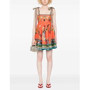 ALEMAIS Rocco fruit-print tie-strap mini dress